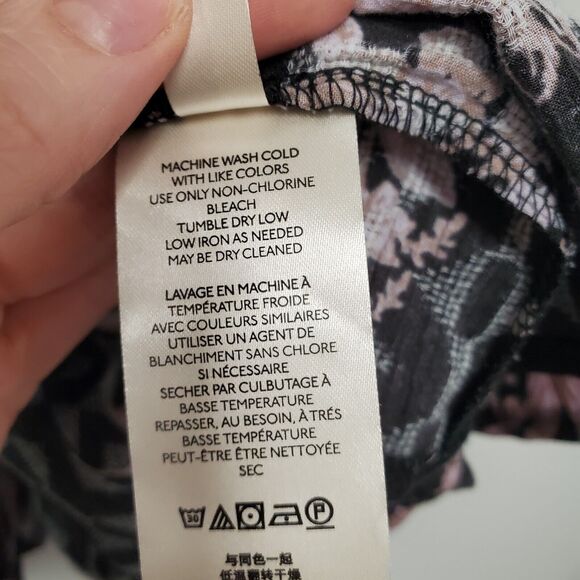 Free People Mini Dress XS Black Floral Flowy Whimsigoth Fairy Boho Ruffle - Picture 9 of 10